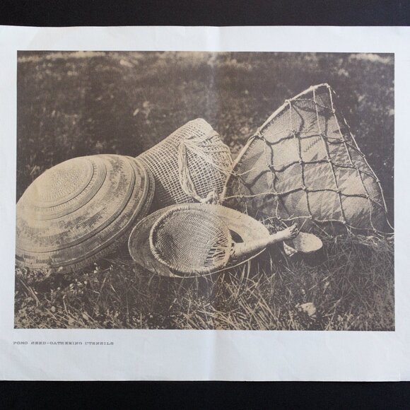 POMO SEED-GATHERING UTENSILS #60 Edward Sheriff Curtis Print - Picture 1 of 8